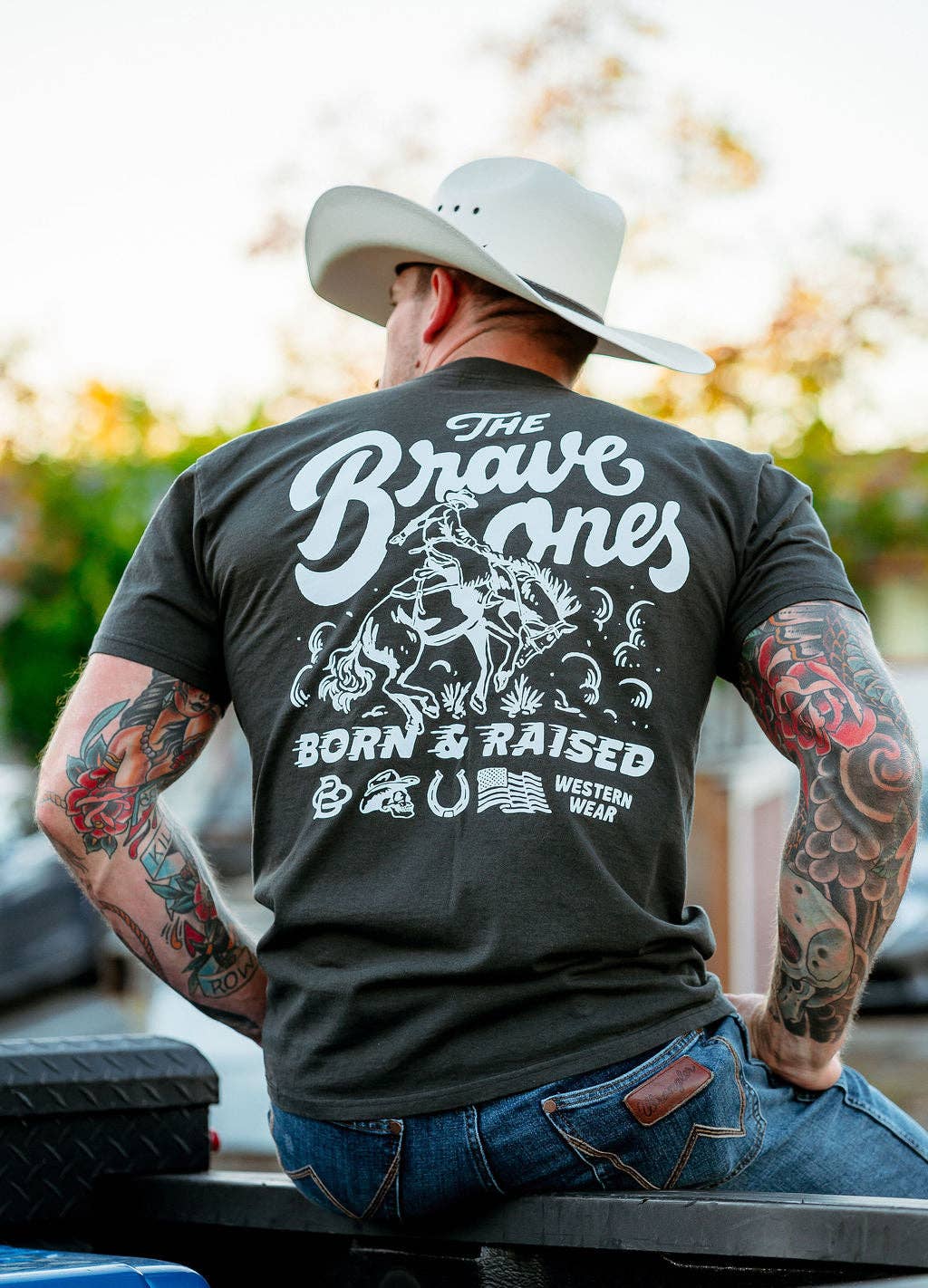 Born A Cowboy T-Shirt | Vintage Black: Vintage Black / 2XL