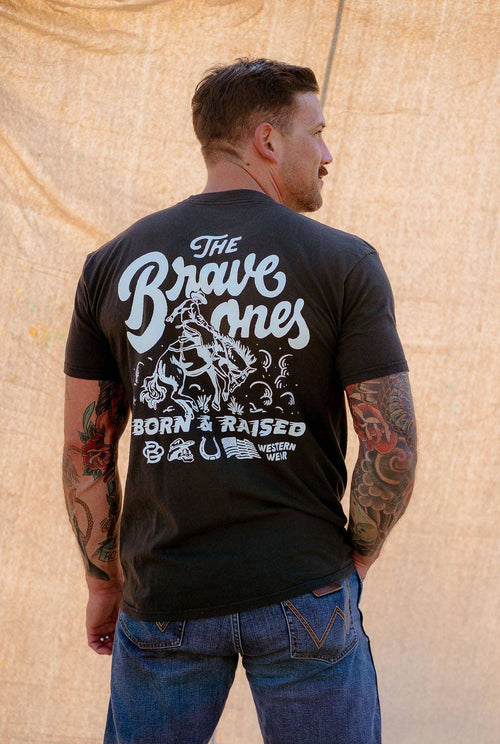 Born A Cowboy T-Shirt | Vintage Black: Vintage Black / 2XL