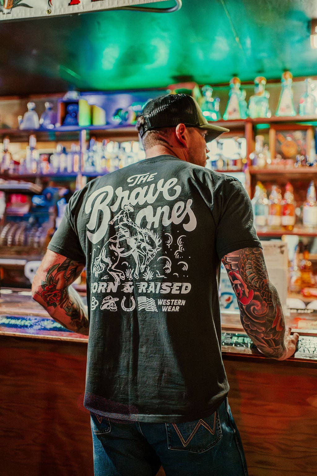 Born A Cowboy T-Shirt | Vintage Black: Vintage Black / 2XL