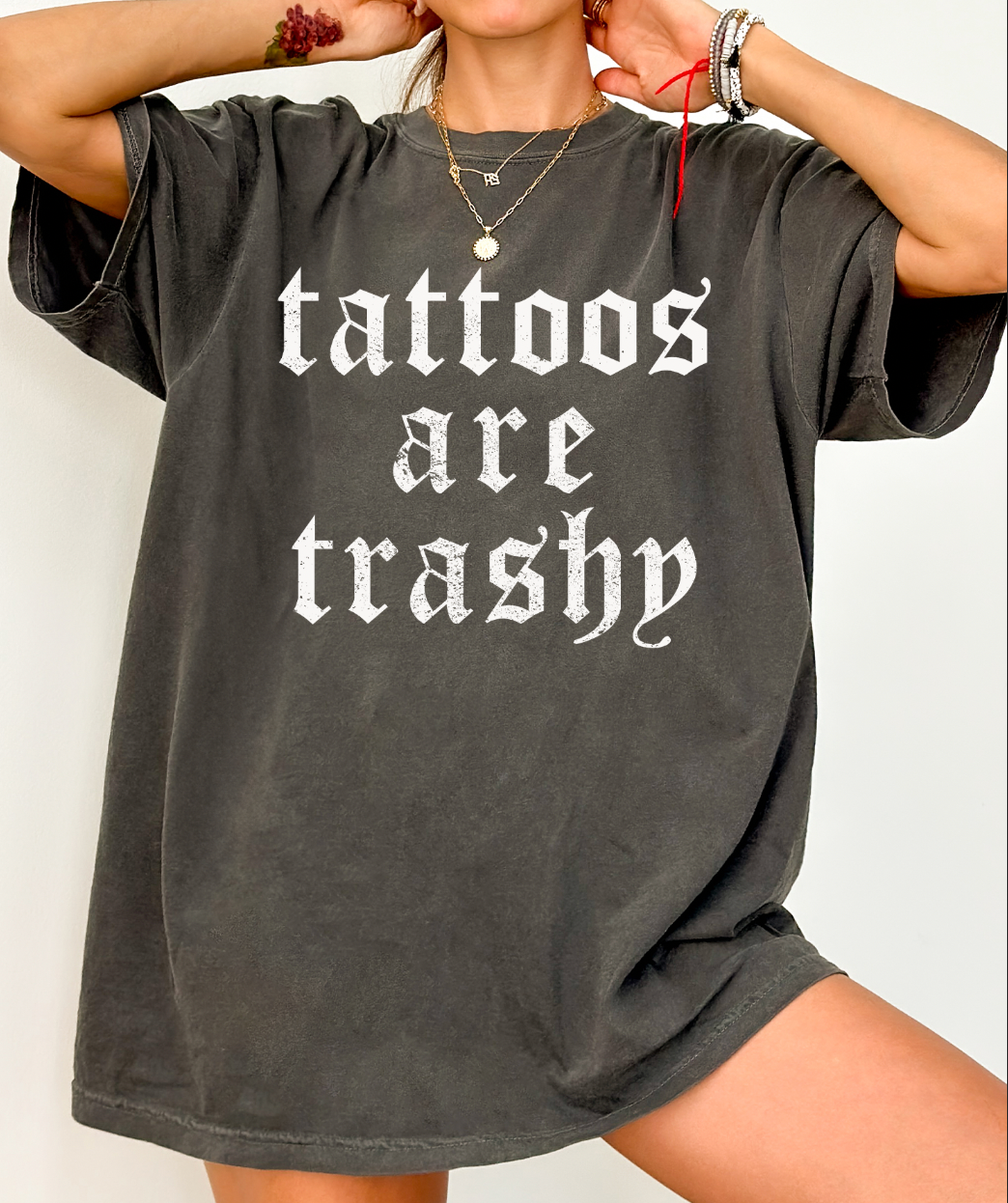 Tattoos are Trashy - COMFORT COLOR - Pepper: Short Sleeve