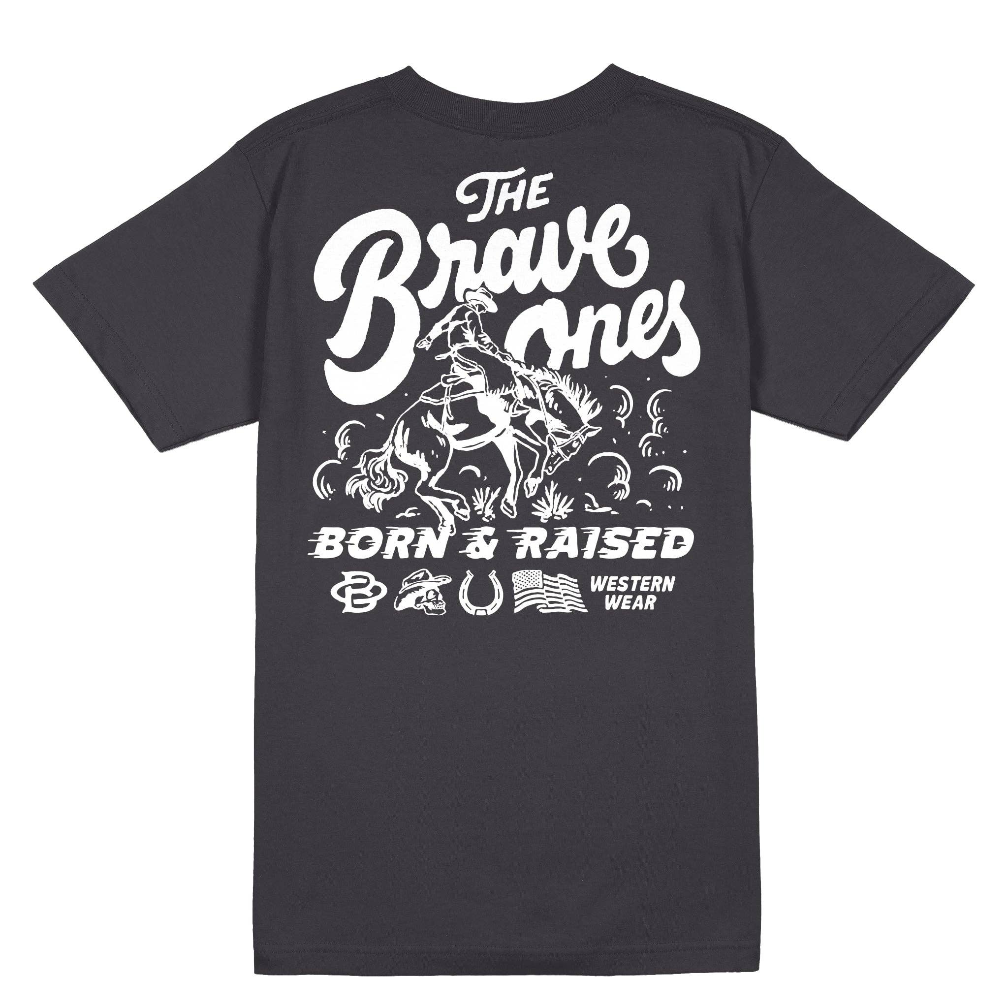 Born A Cowboy T-Shirt | Vintage Black: Vintage Black / 2XL